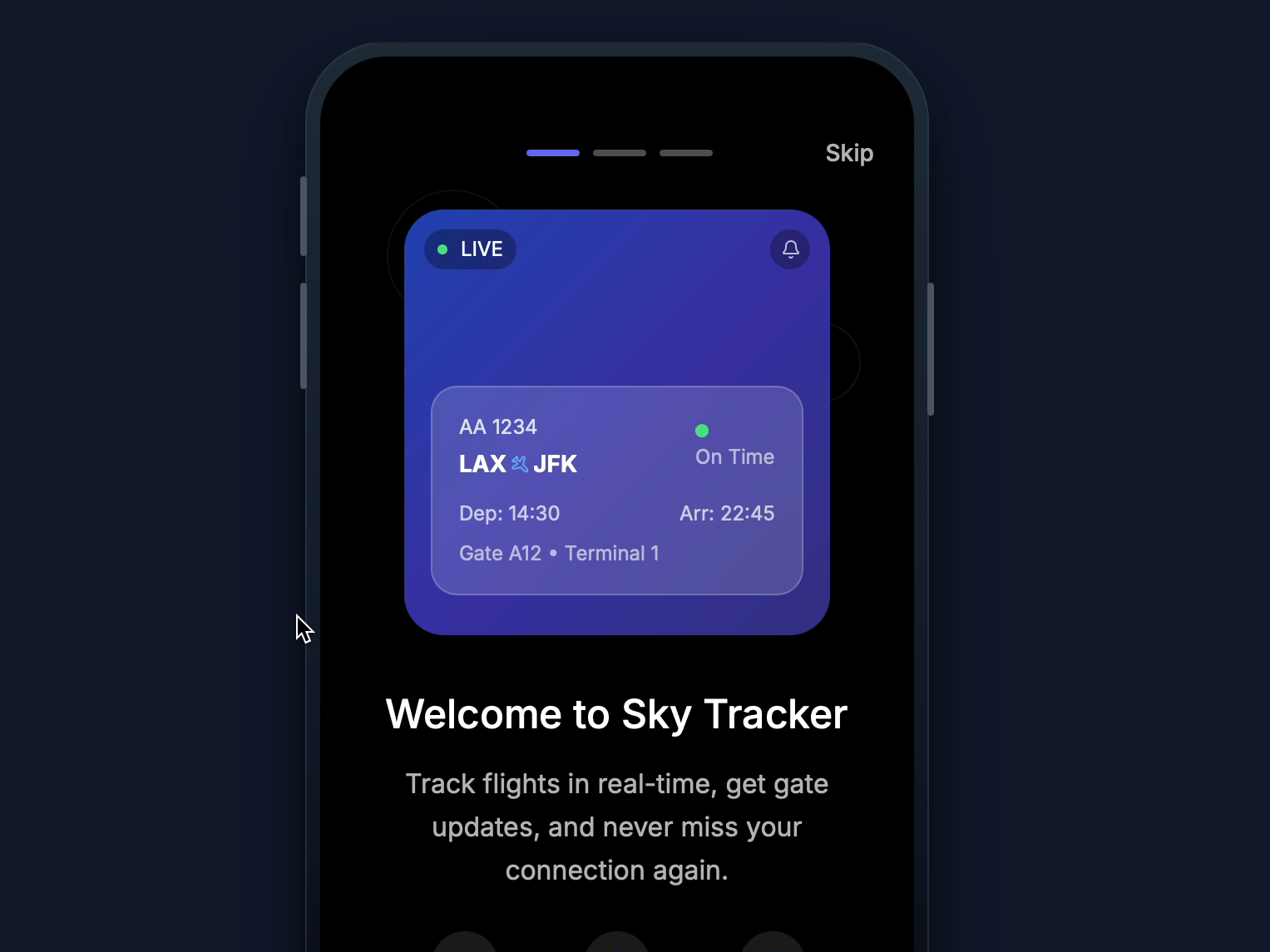 Preview for Flight Tracking Mobile Interface