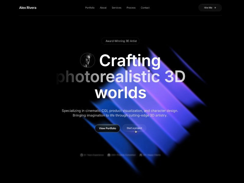 Preview for 3D Artist Portfolio Landing Page Template