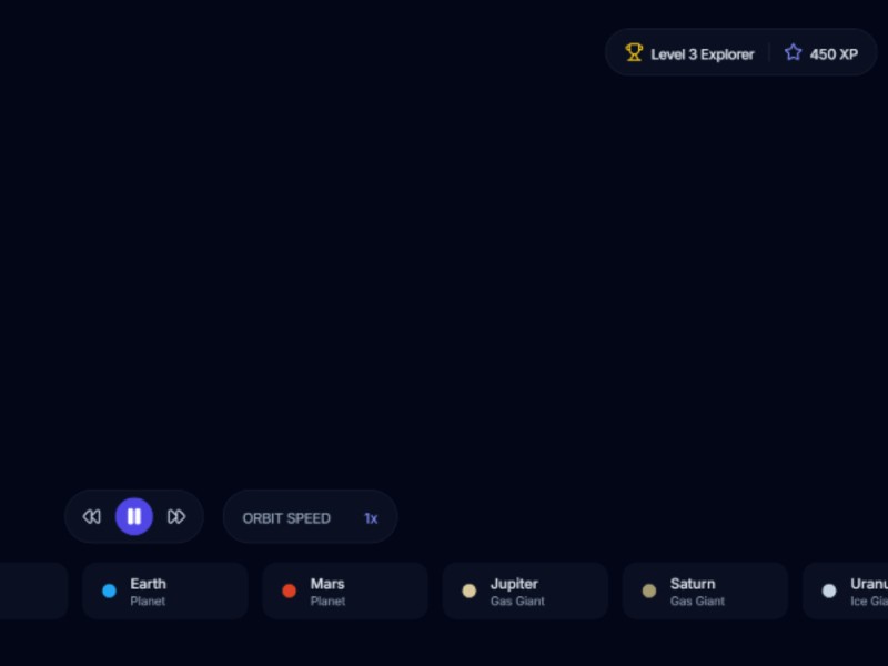 Preview for 3D Planet Explorer Landing Page Template