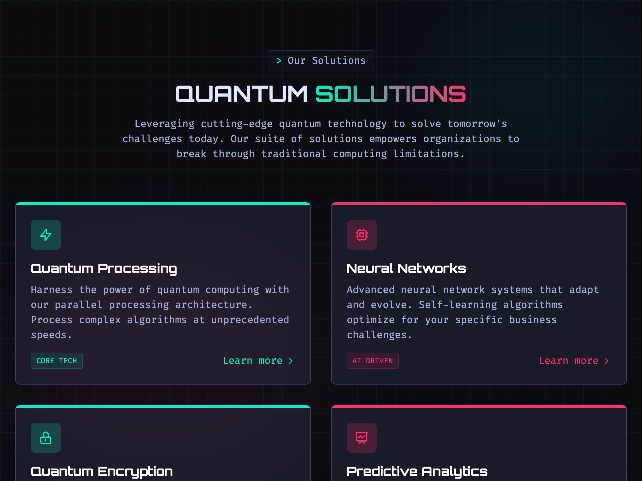 Preview for Quantum Technology Solutions Grid