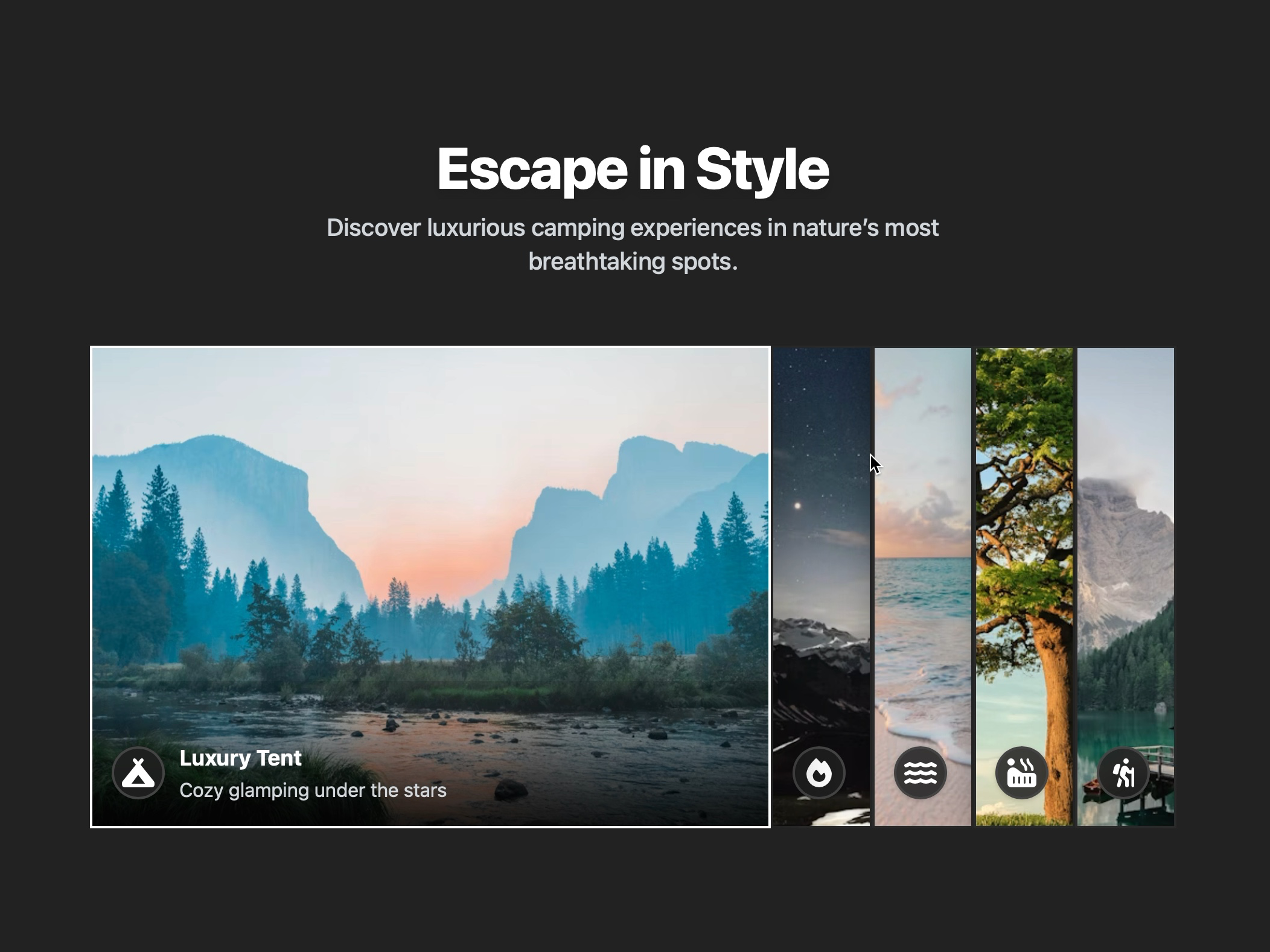 Preview for Interactive Camping Experience Selector