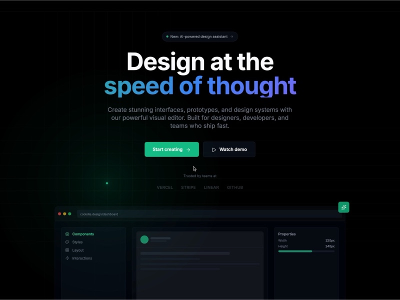 Preview for CoolSite UI Design Landing Page Template