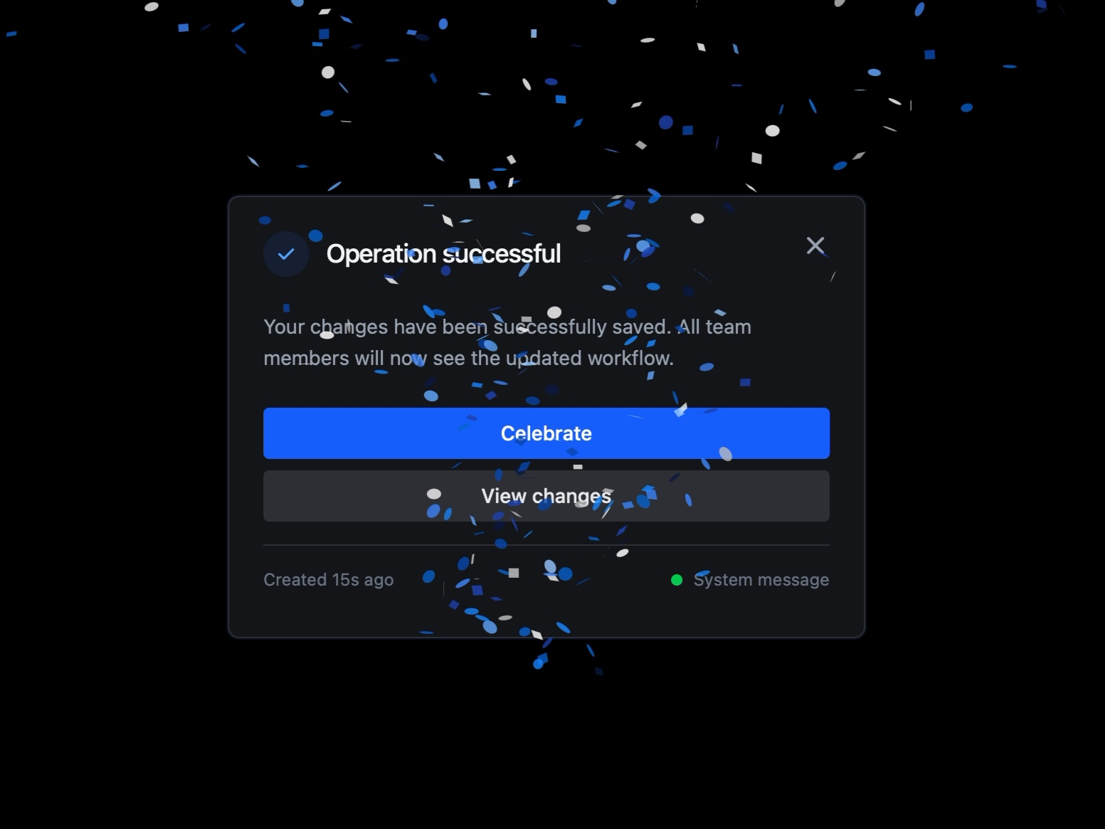 Preview for Success Confirmation Modal UI