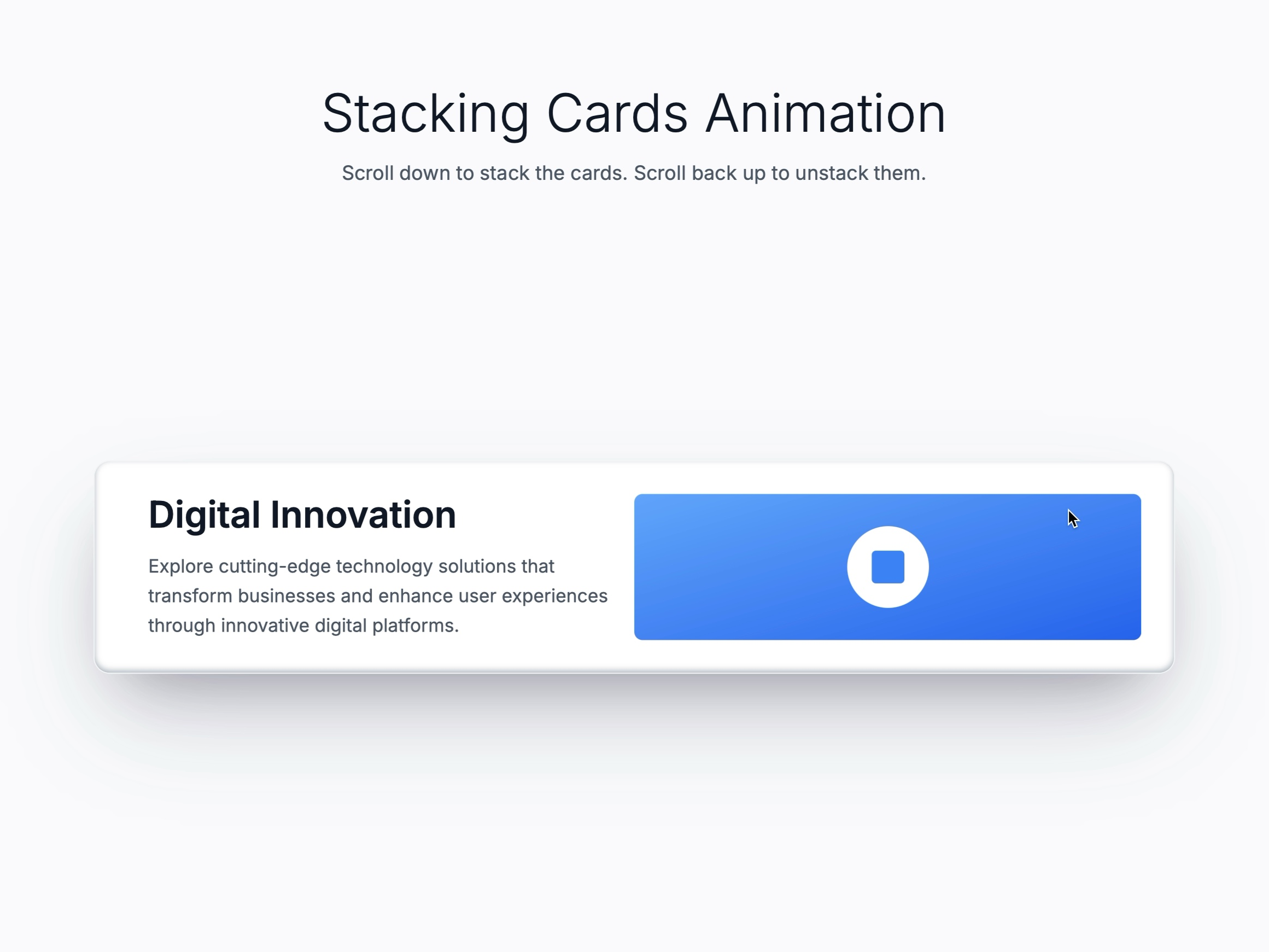Preview for Stacking Cards Scroll Effect