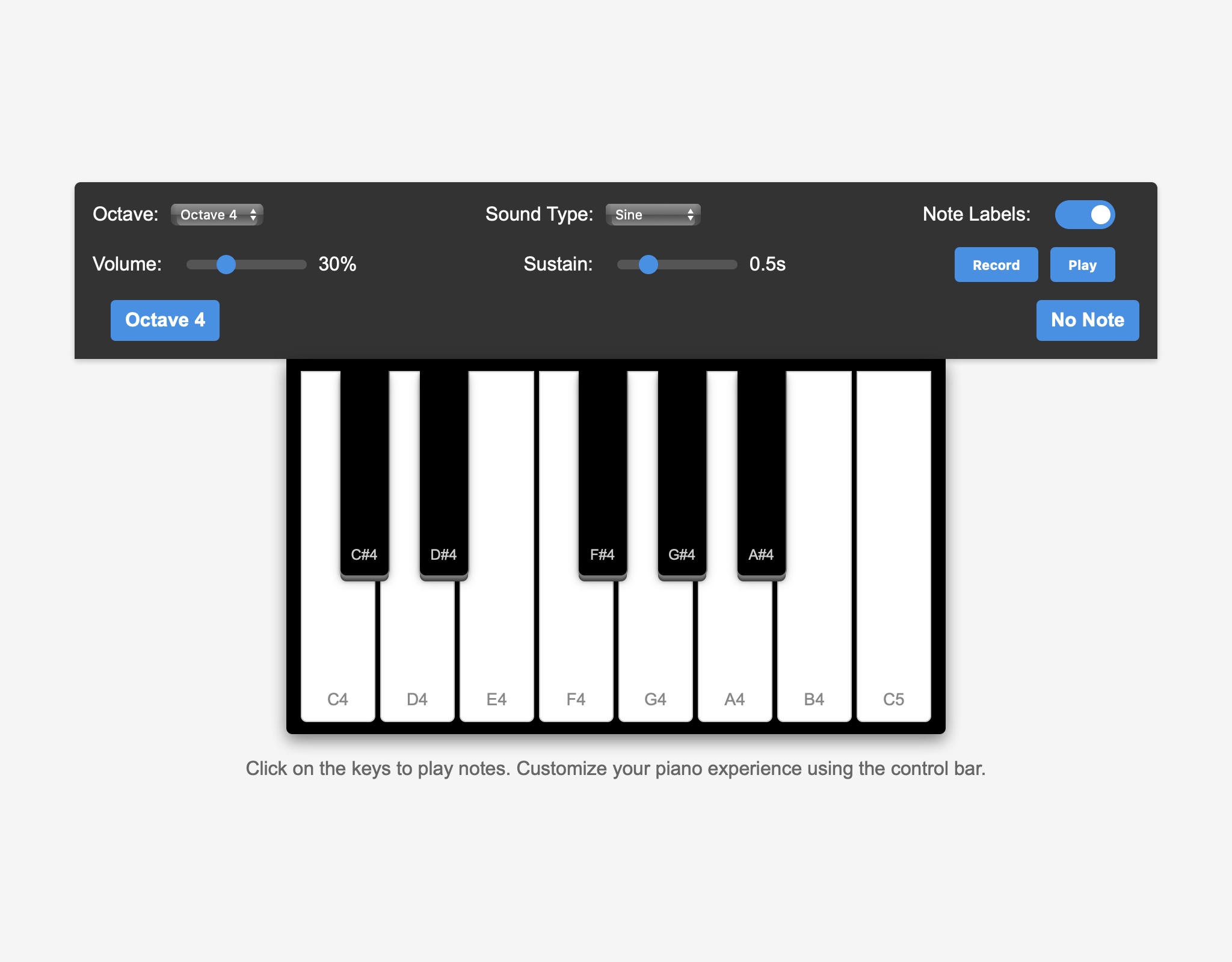 Preview for Interactive Piano Keyboard UI