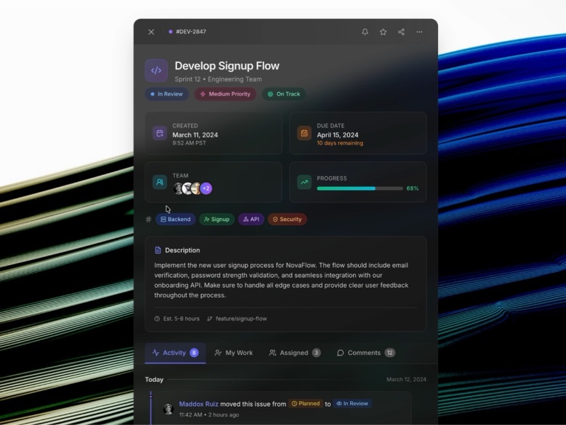 Preview for Issue Detail Interface Panel