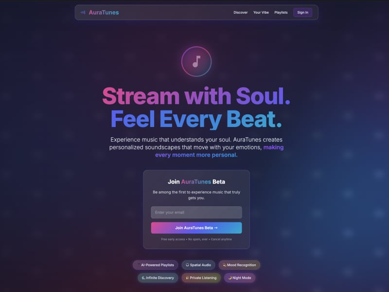 Preview for Music Streaming Interface