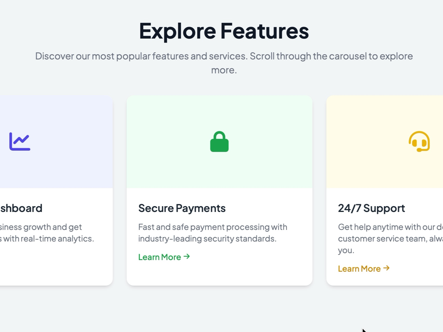 Preview for Feature Carousel with Scroll