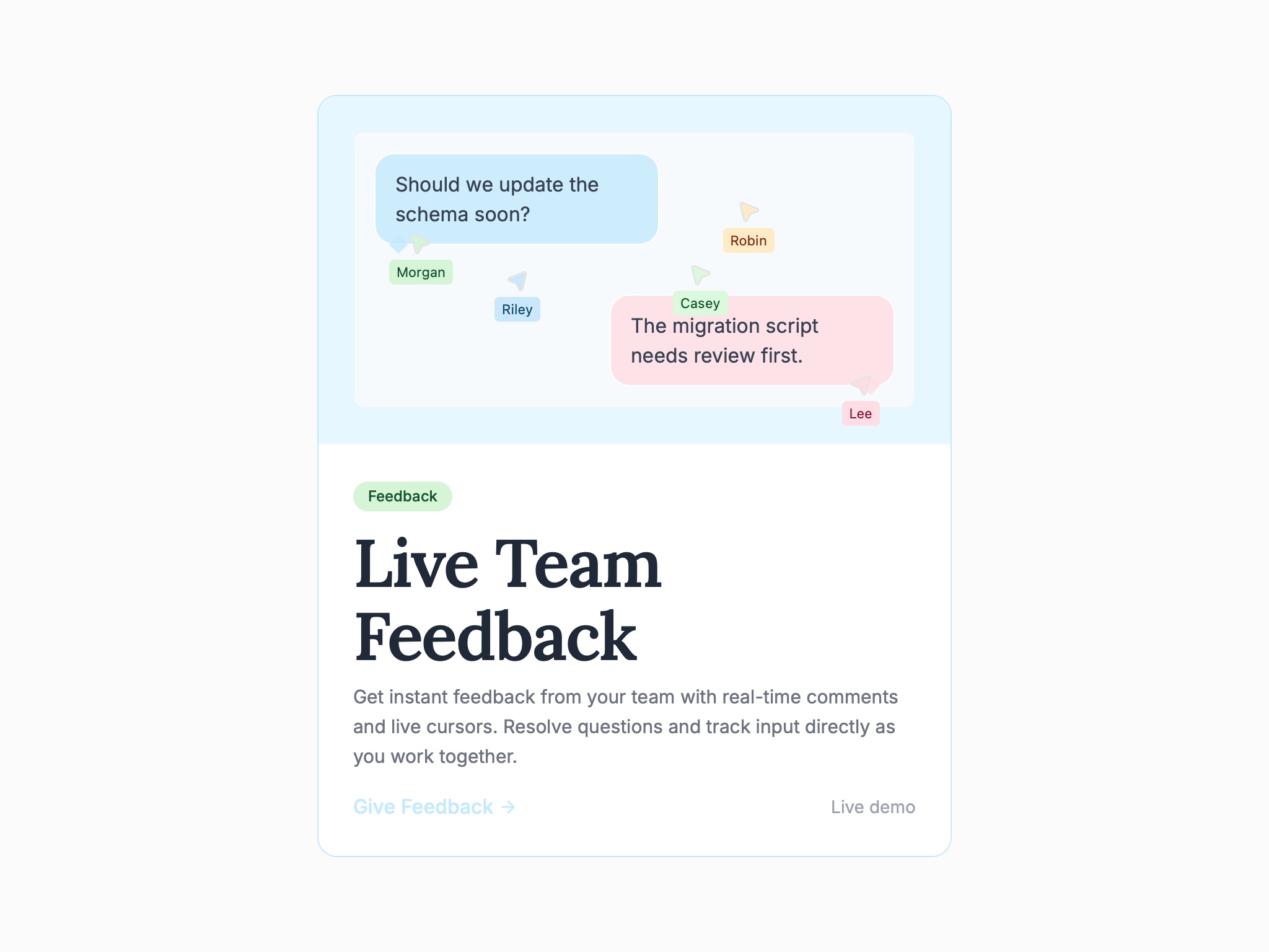Preview for Team Feedback Interface