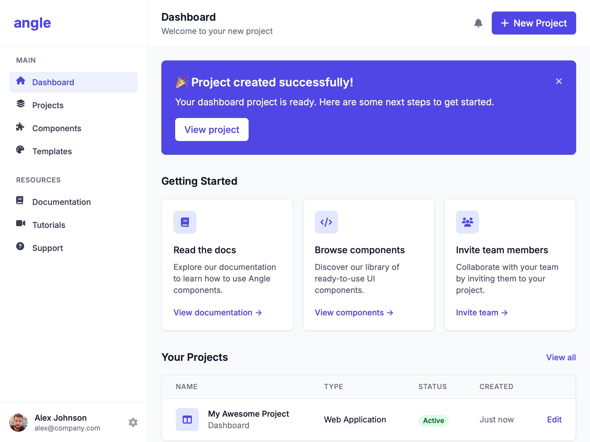 Preview for Dashboard Layout with Sidebar Menu