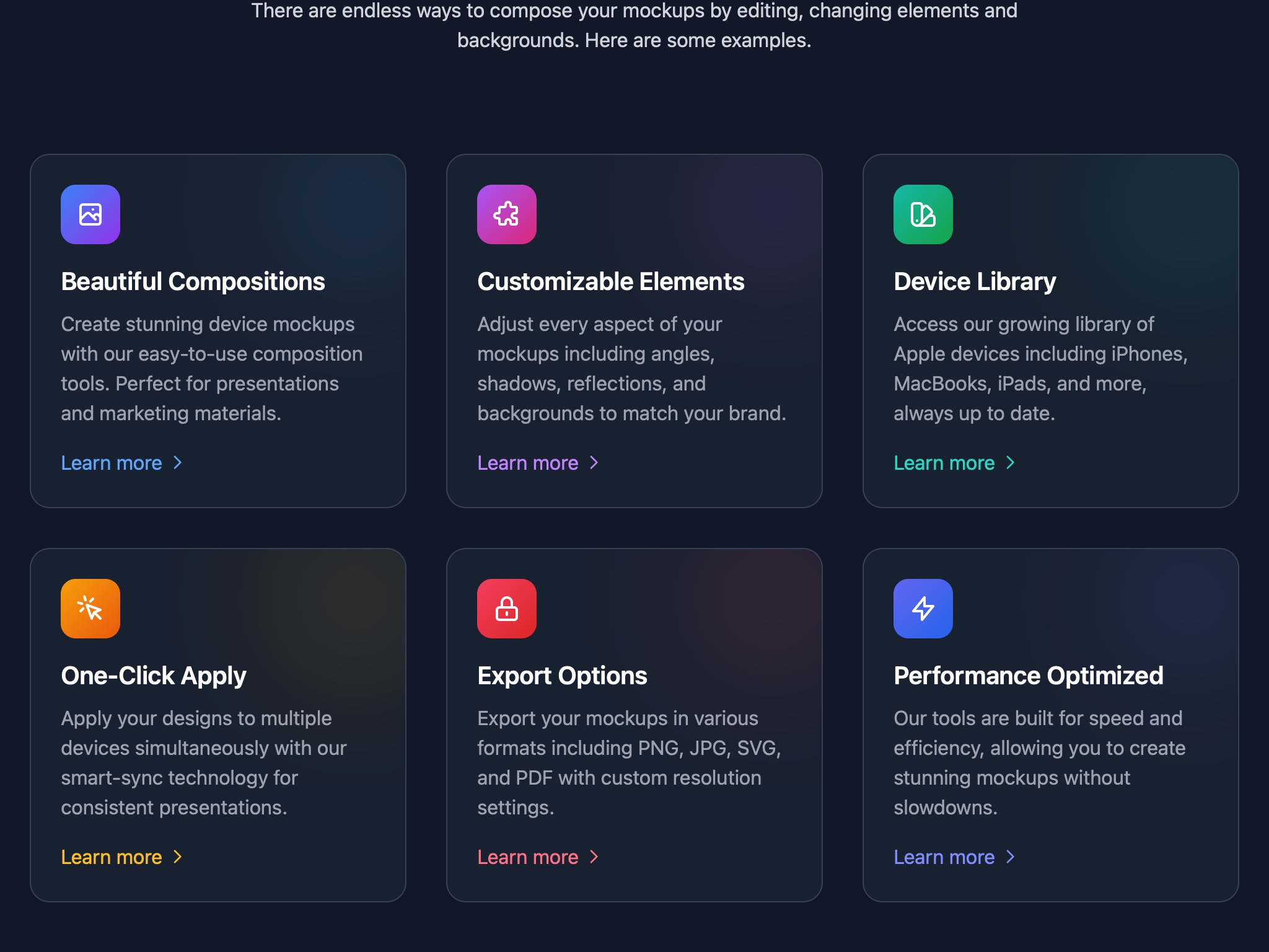 Preview for Feature Cards Grid Layout