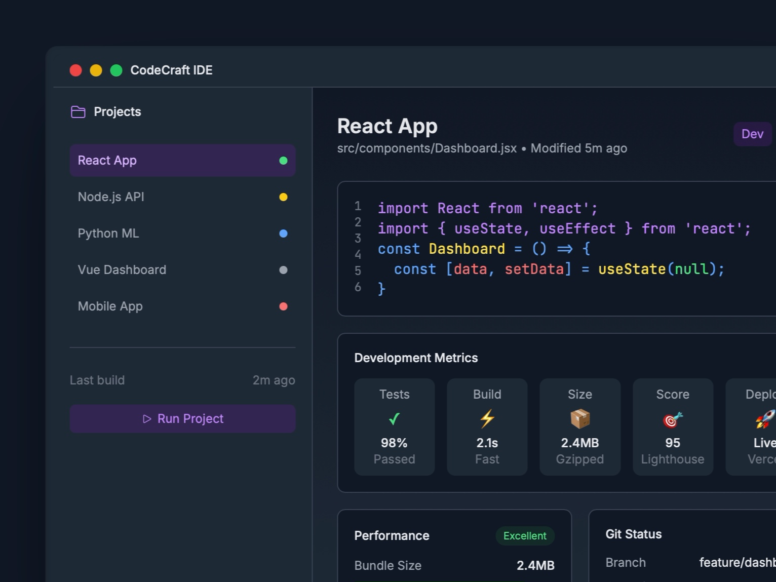 Preview for Code Editor Interface with Sidebar