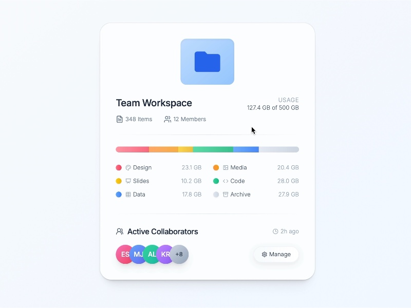 Preview for Team Workspace Storage Overview