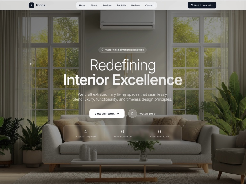 Preview for Forma Interior Design Landing Page Template