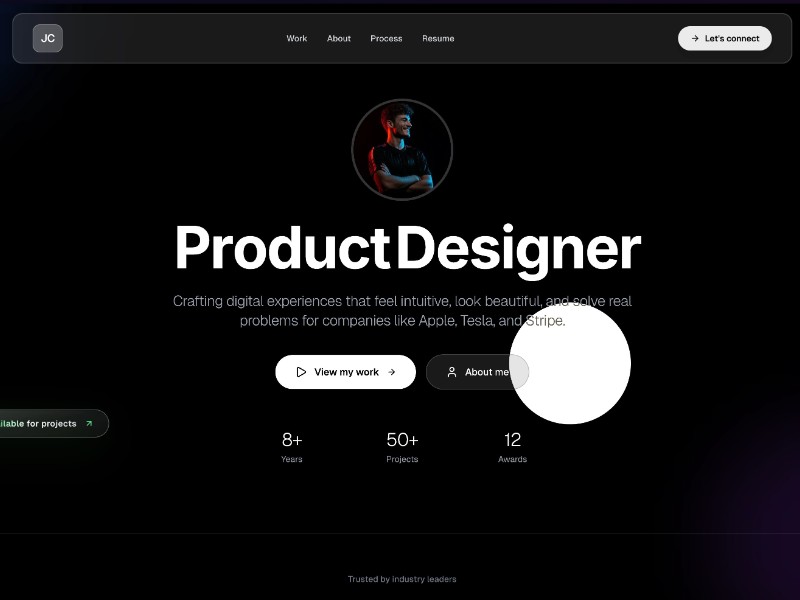 Preview for Product Designer Portfolio Landing Page Template