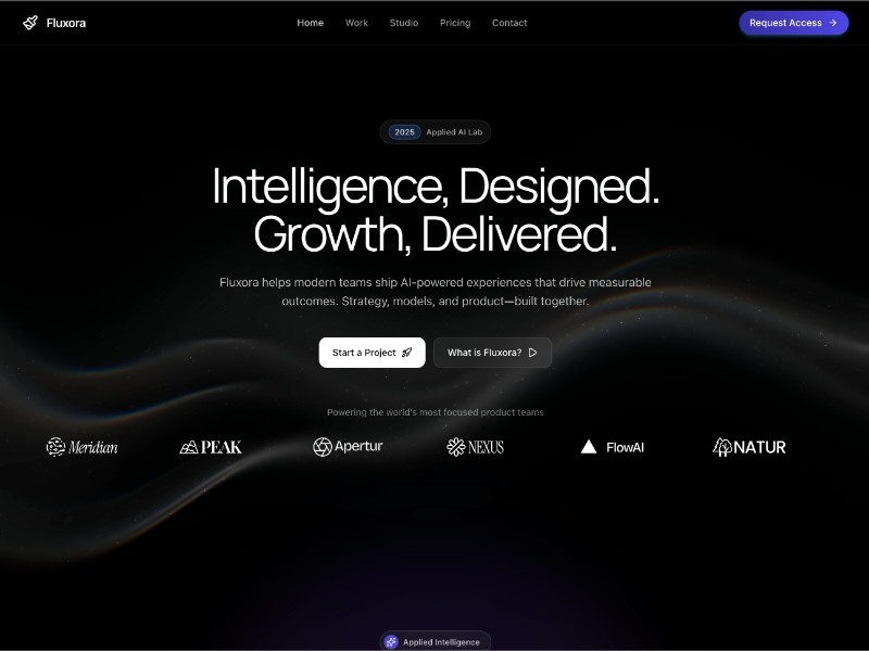 Preview for Fluxora AI Services Landing Page Template