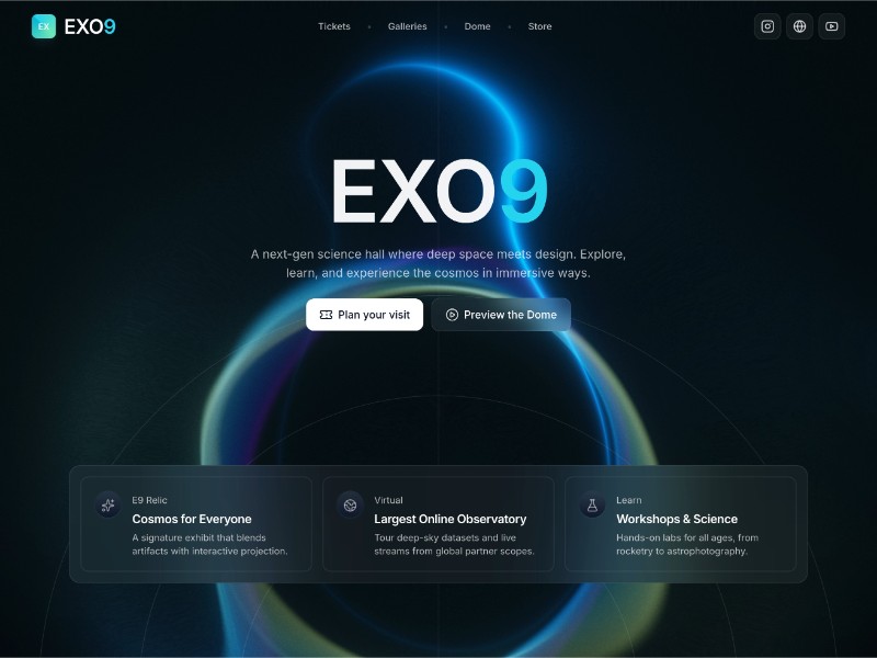 Preview for EXO9 Observatory Landing Page Template