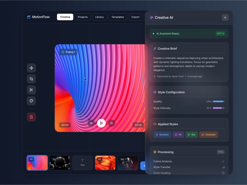 Preview for Video Editing Interface Layout