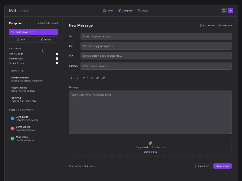 Preview for Email Compose Interface