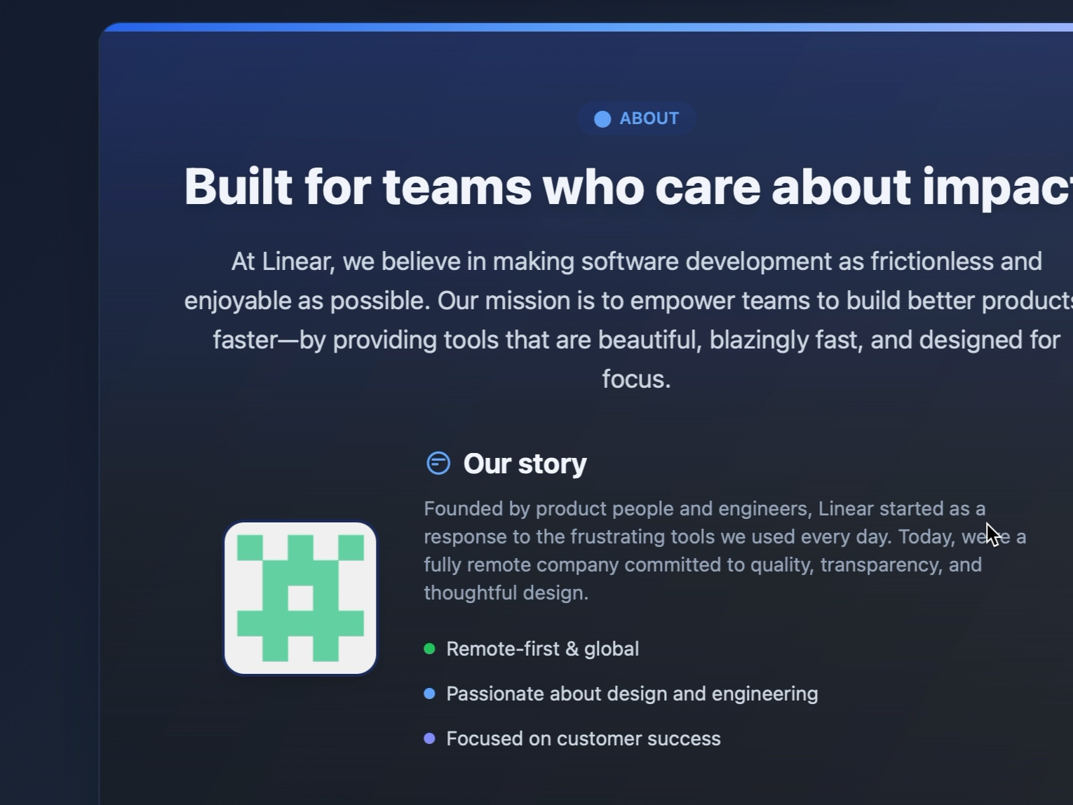 Preview for Team About Section with Gradient UI