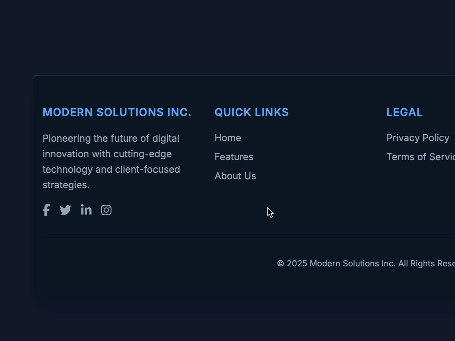 Preview for Website Footer with Contact Info