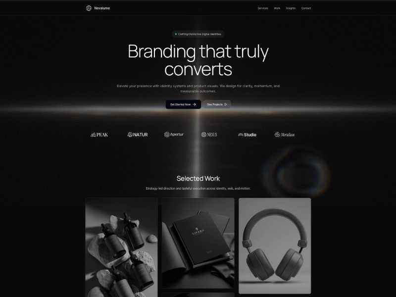 Preview for Novalume Branding & Design Landing Page Template