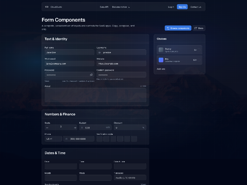 Preview for Form Components Collection v8