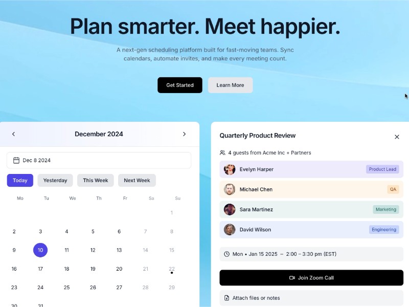 Preview for Interactive Monthly Calendar UI
