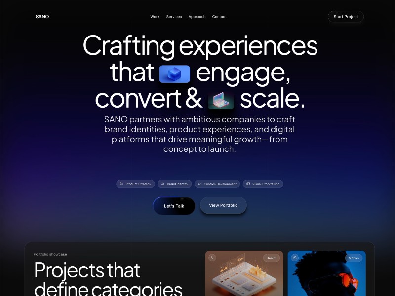 Preview for SANO Design Studio Landing Page Template