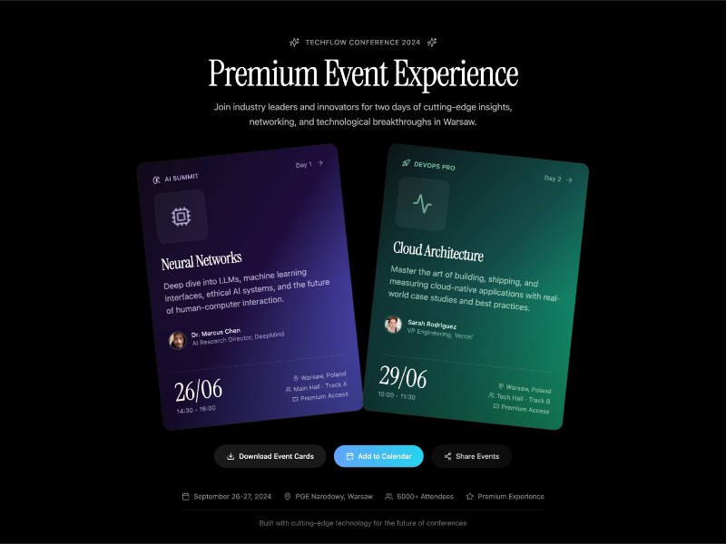 Preview for Interactive Event Cards Layout
