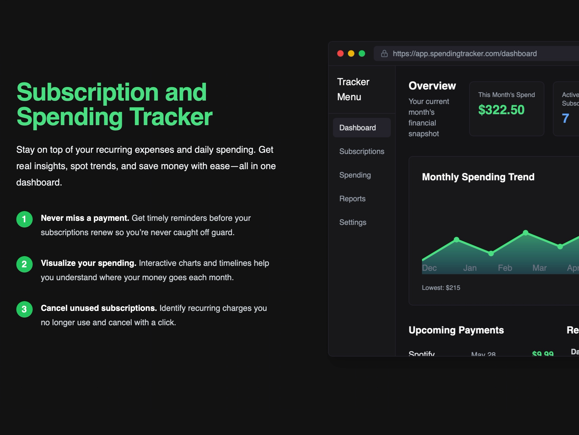 Preview for Subscription and Spending Dashboard