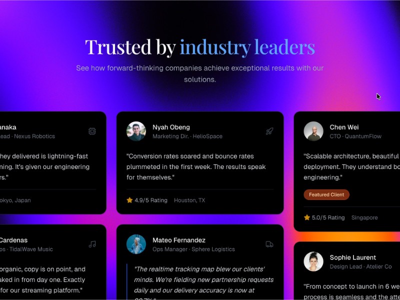Preview for Client Success Stories Grid