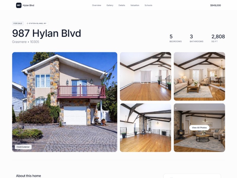 Preview for 987 Hylan Blvd Landing Page Template