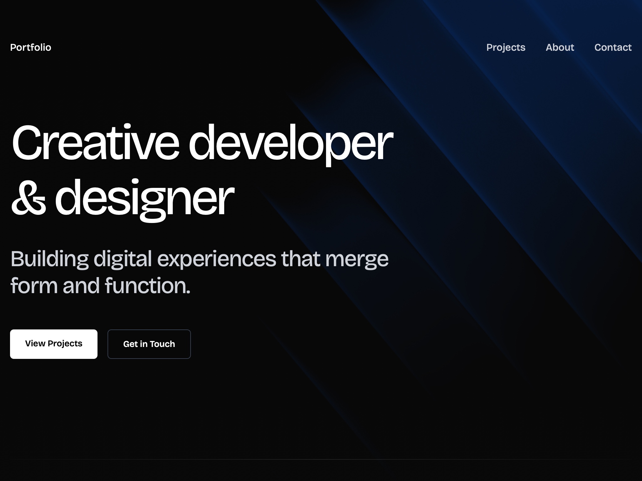 Preview for Developer Portfolio Layout