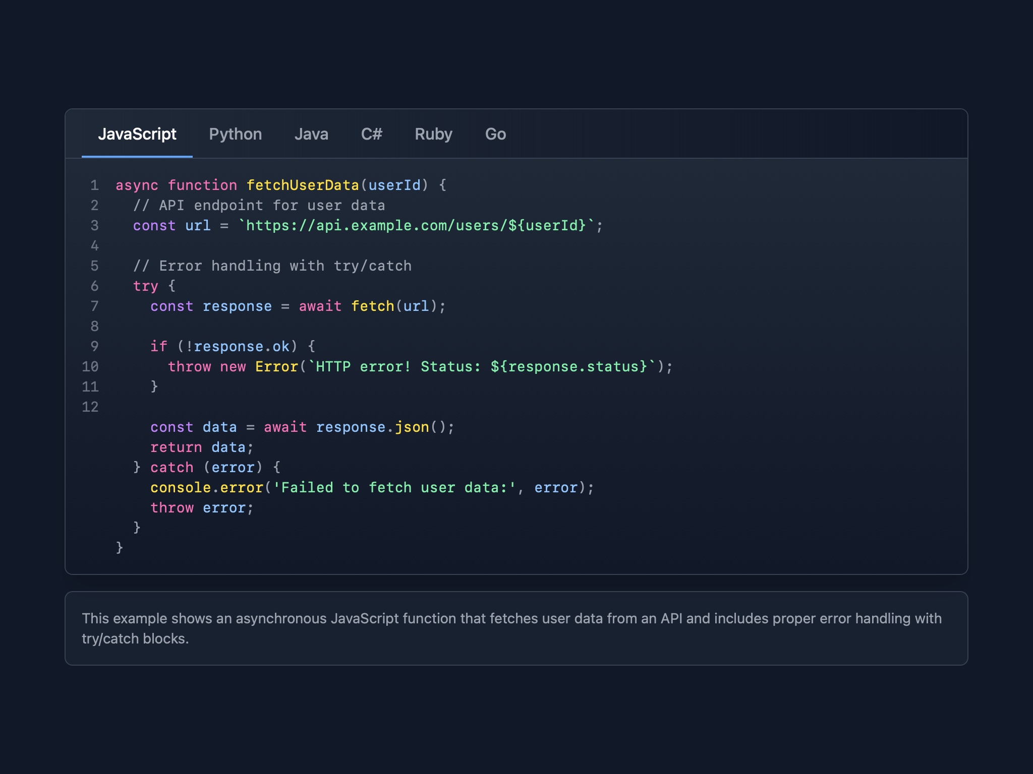Preview for Code Snippet Viewer with Tabs