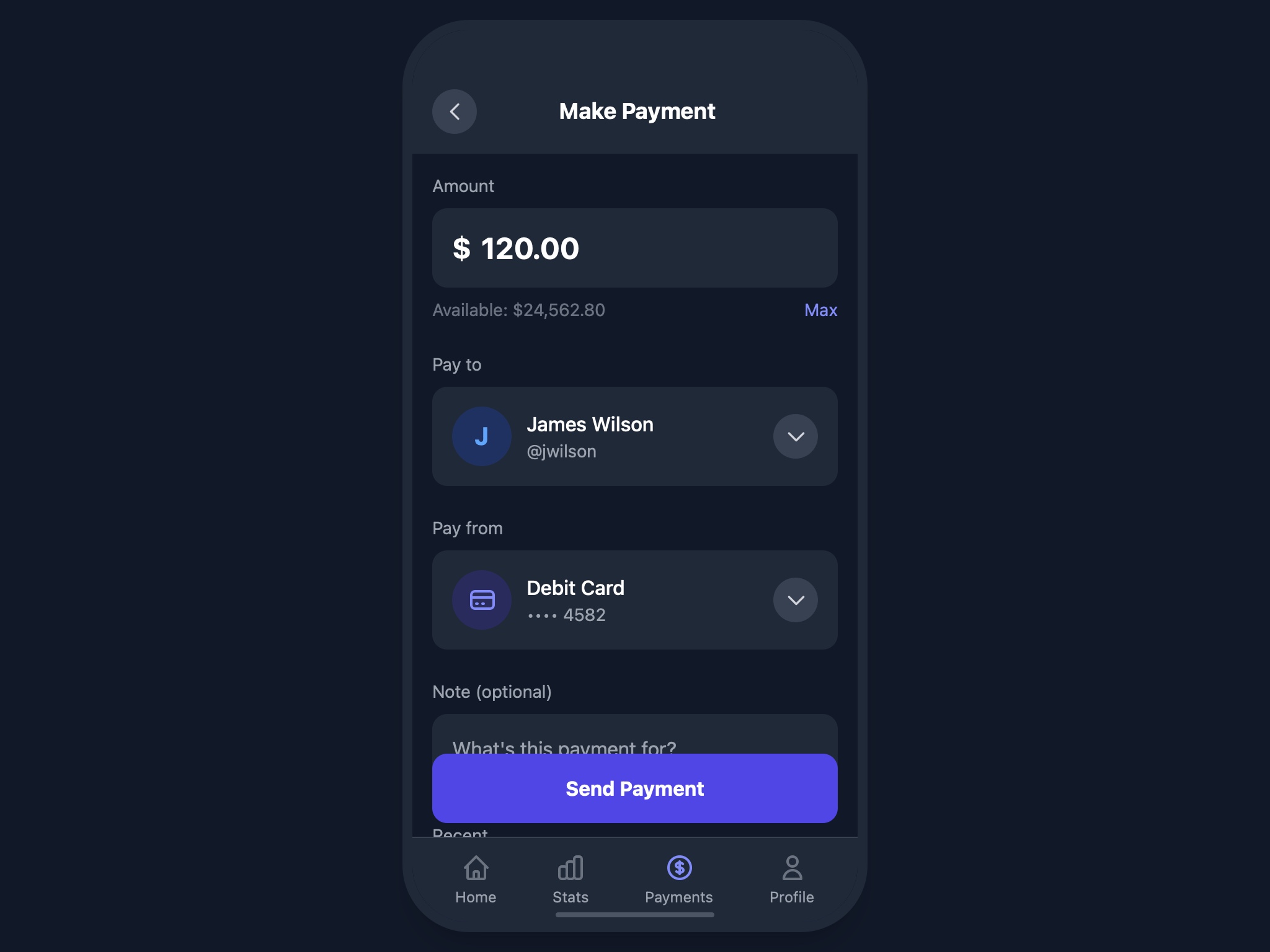 Preview for Mobile Payment Interface