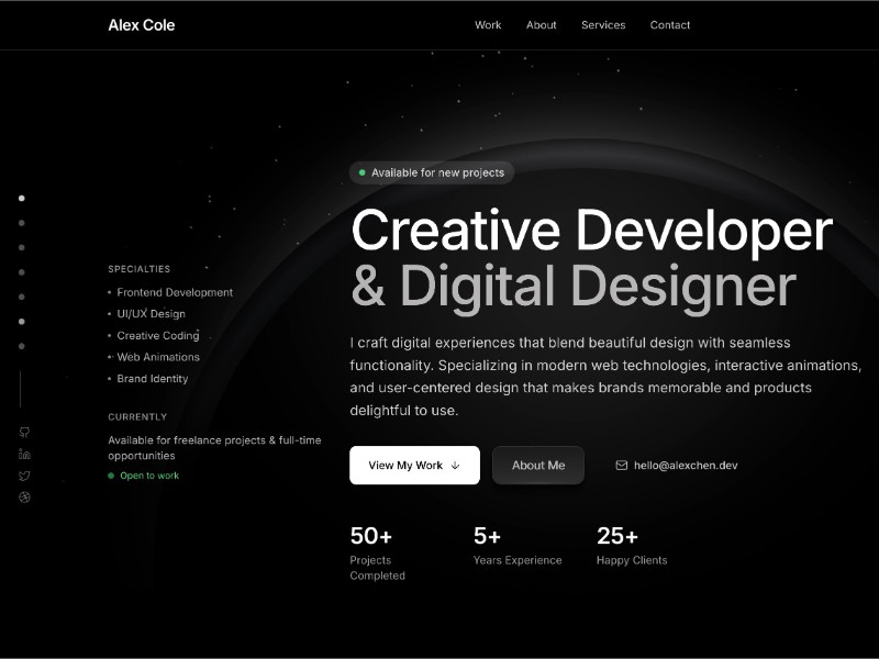 Preview for Creative Developer Portfolio Template