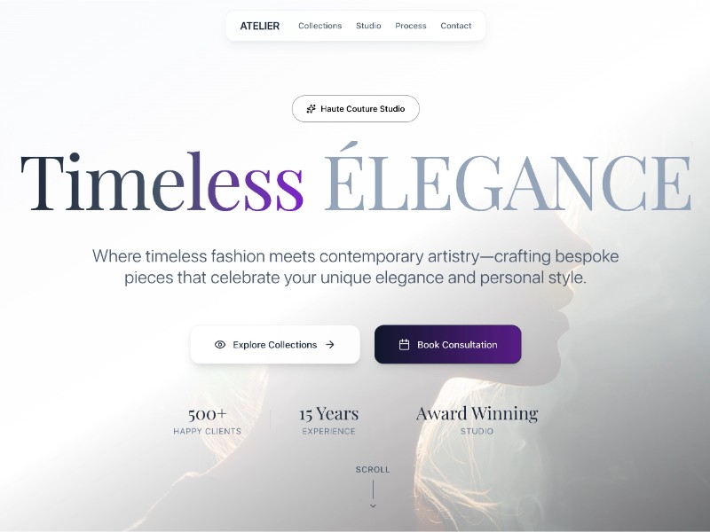 Preview for Fashion Studio Landing Page Template