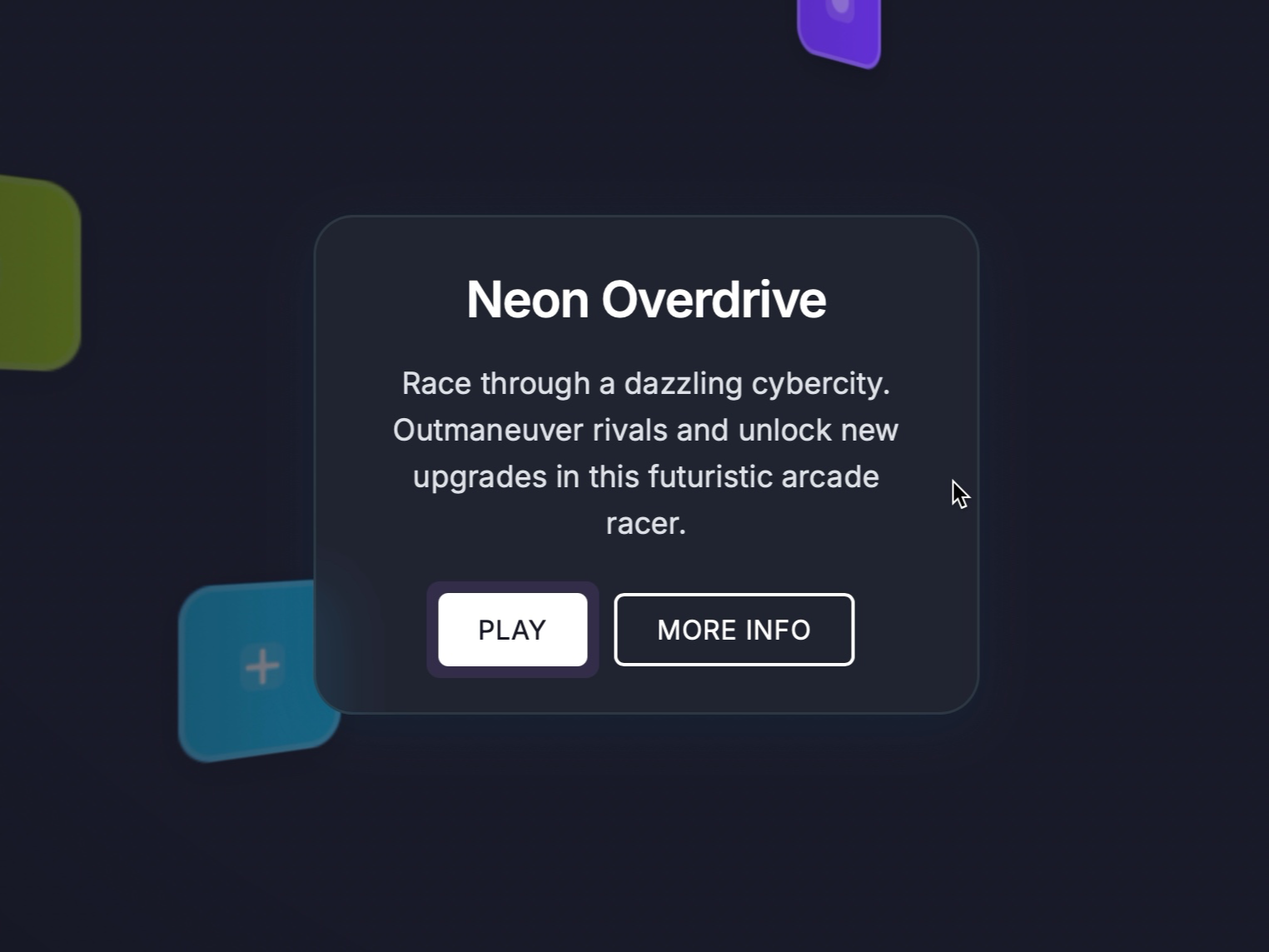 Preview for Interactive Neon Animated Card