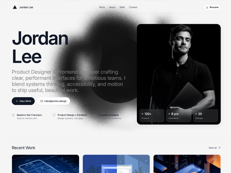 Preview for Product Designer Portfolio Template