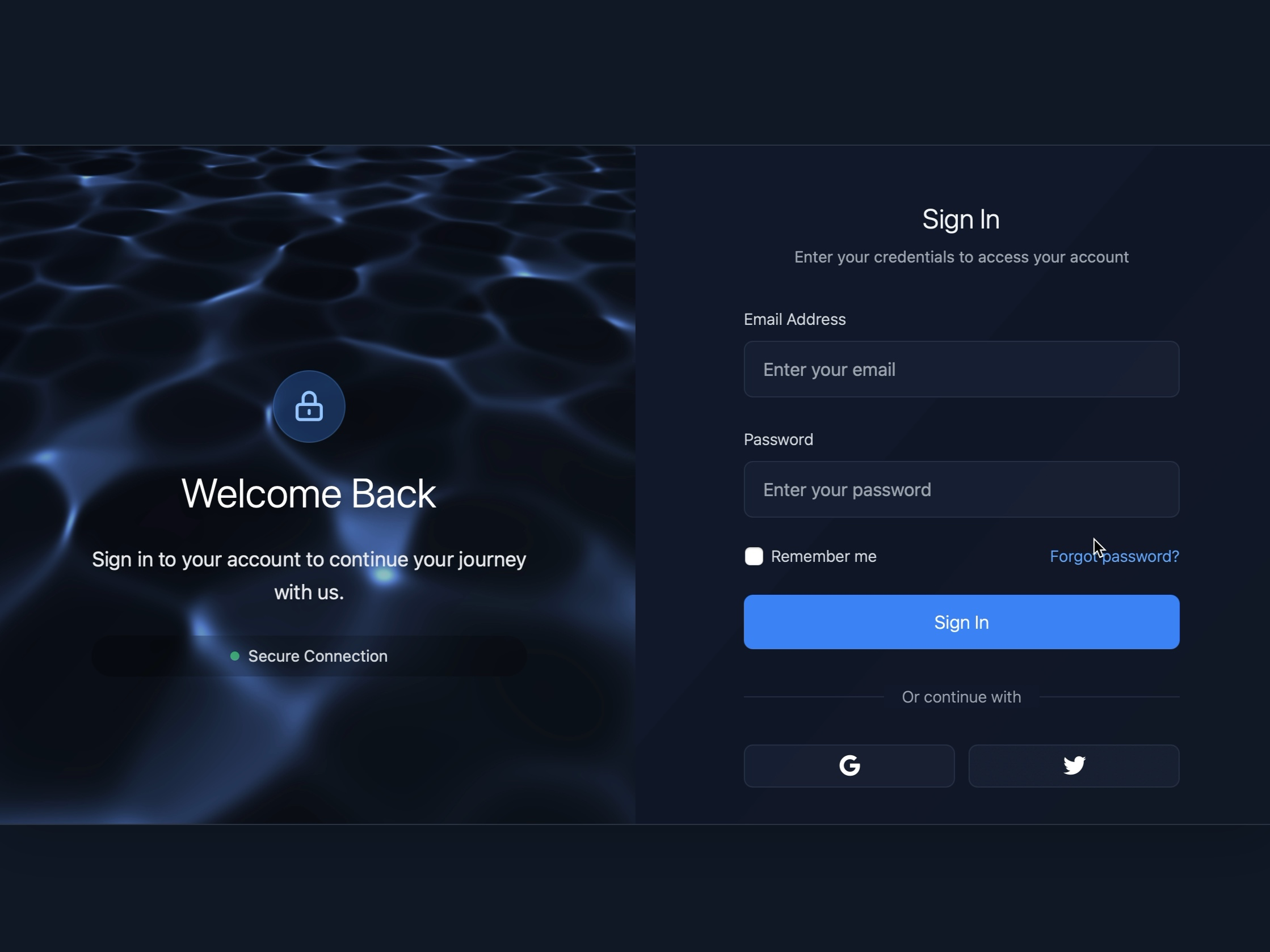 Preview for Login Interface with Animated Background