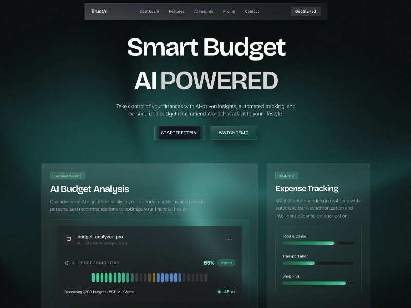 Preview for AI-Powered Finance Landing Page Template