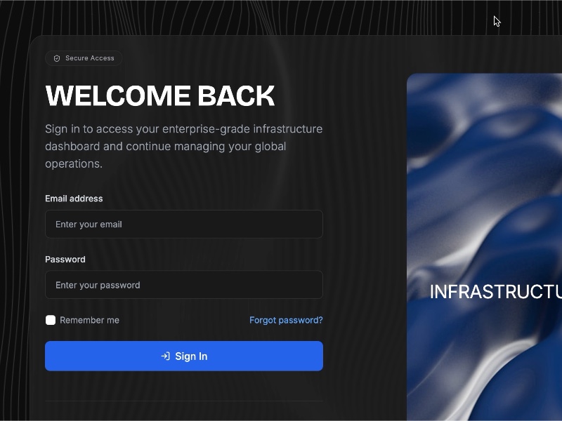 Preview for Secure Login Interface with Background Waves