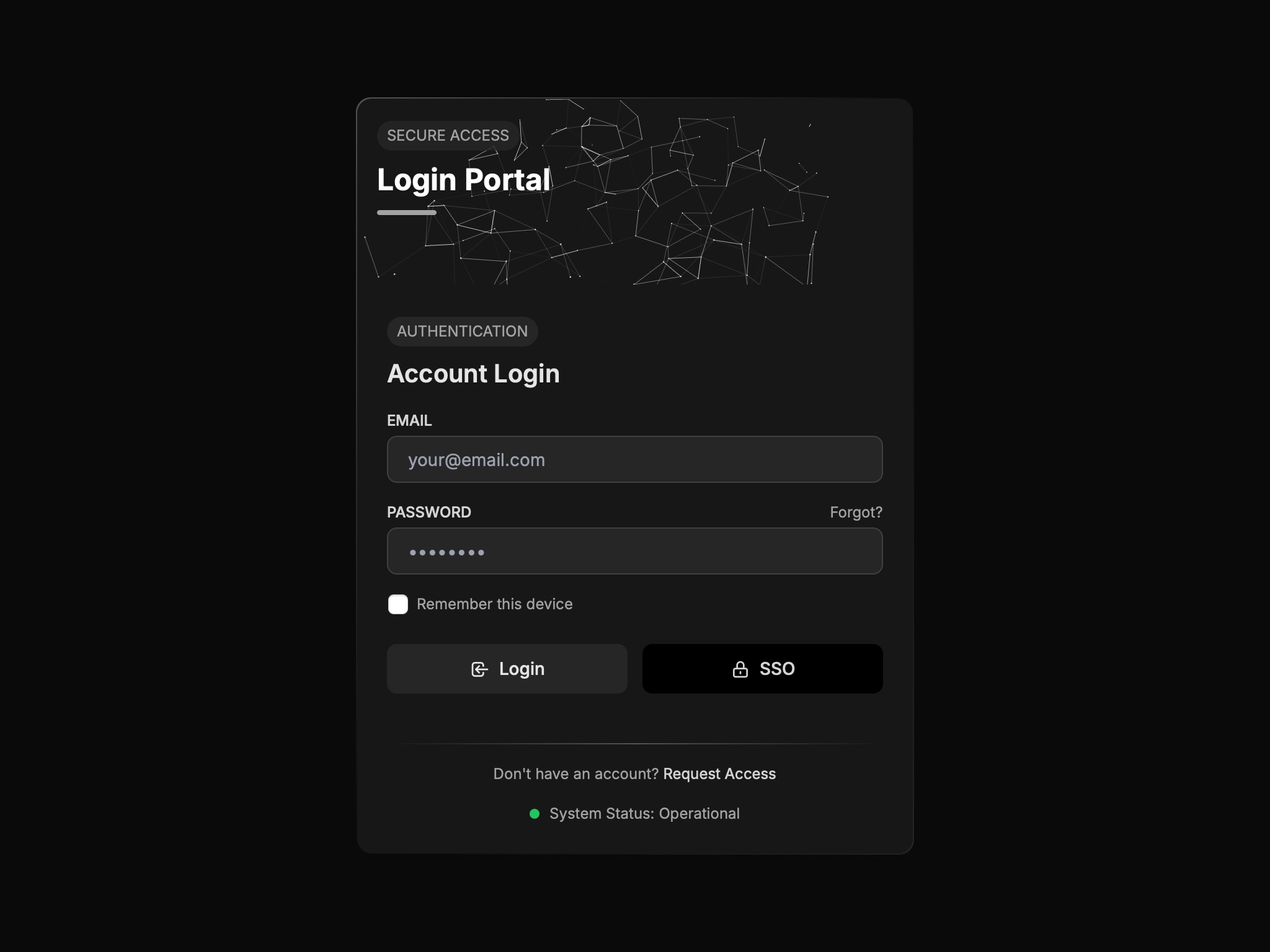Preview for Secure Login Portal Interface