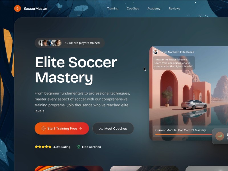 Preview for Soccer Training Platform UI