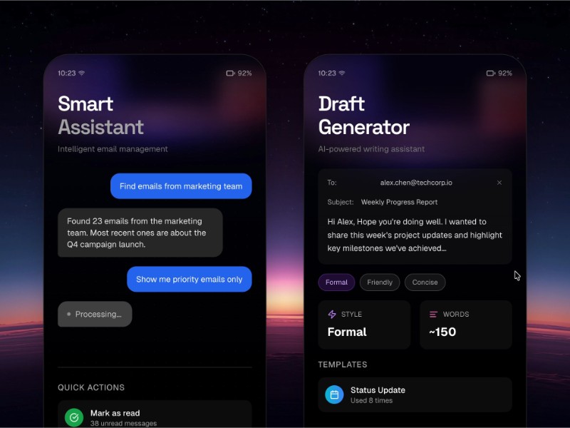Preview for AI Email Assistant Chat Interface