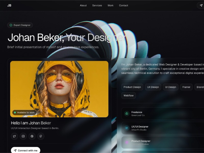 Preview for Creative Services Portfolio UI