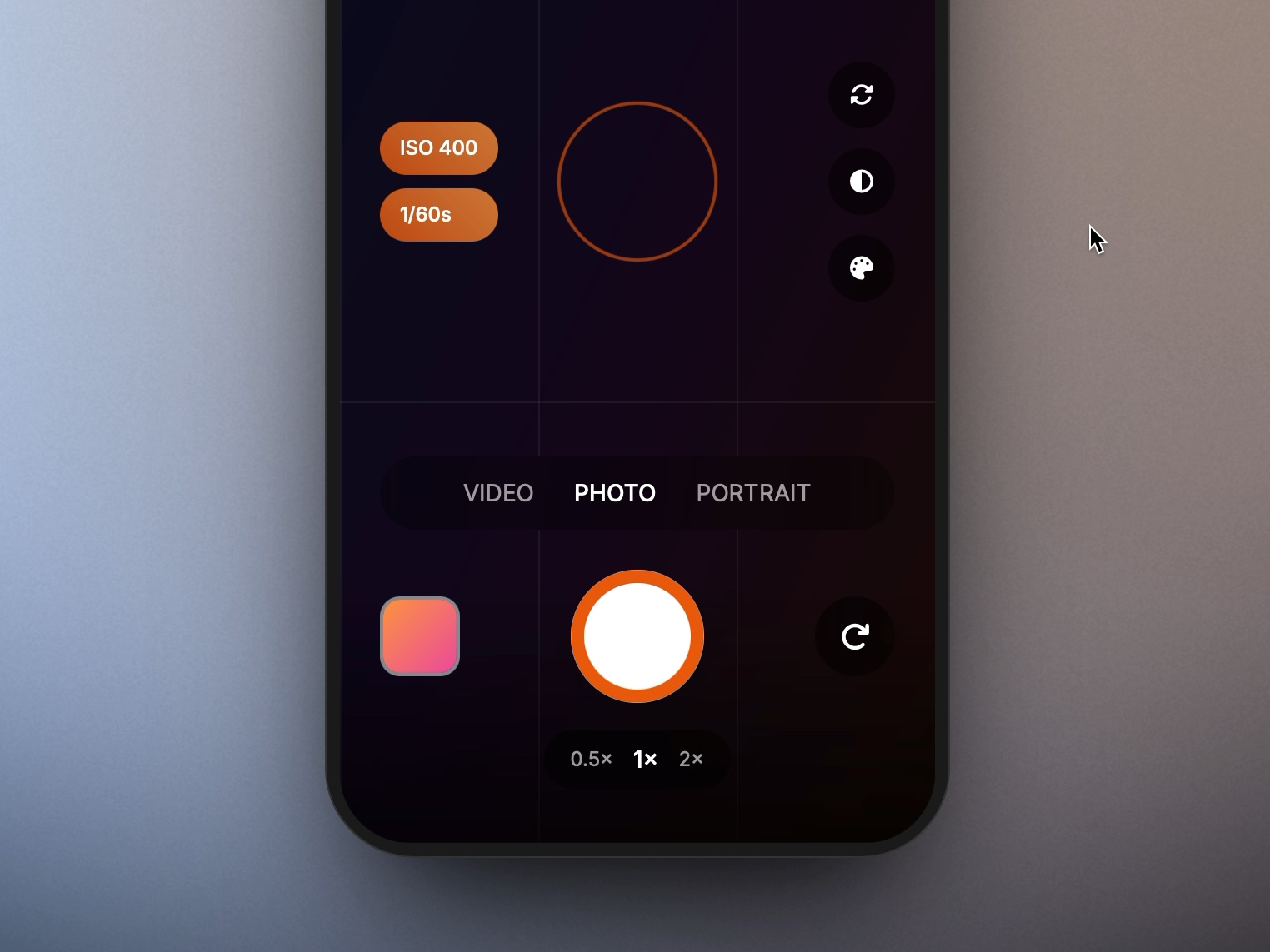 Preview for Interactive Camera Viewfinder UI