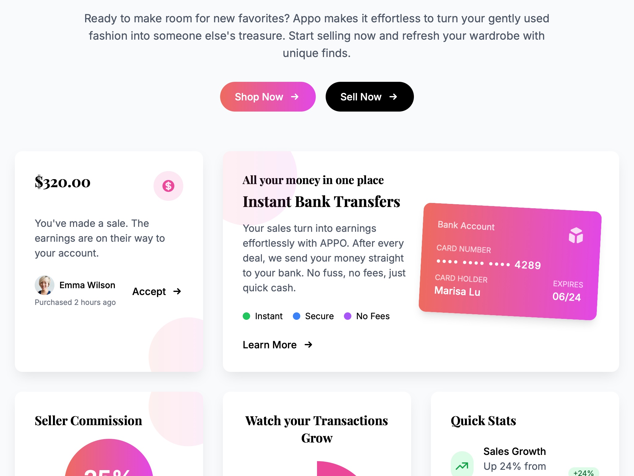 Preview for Fashion Marketplace Landing UI