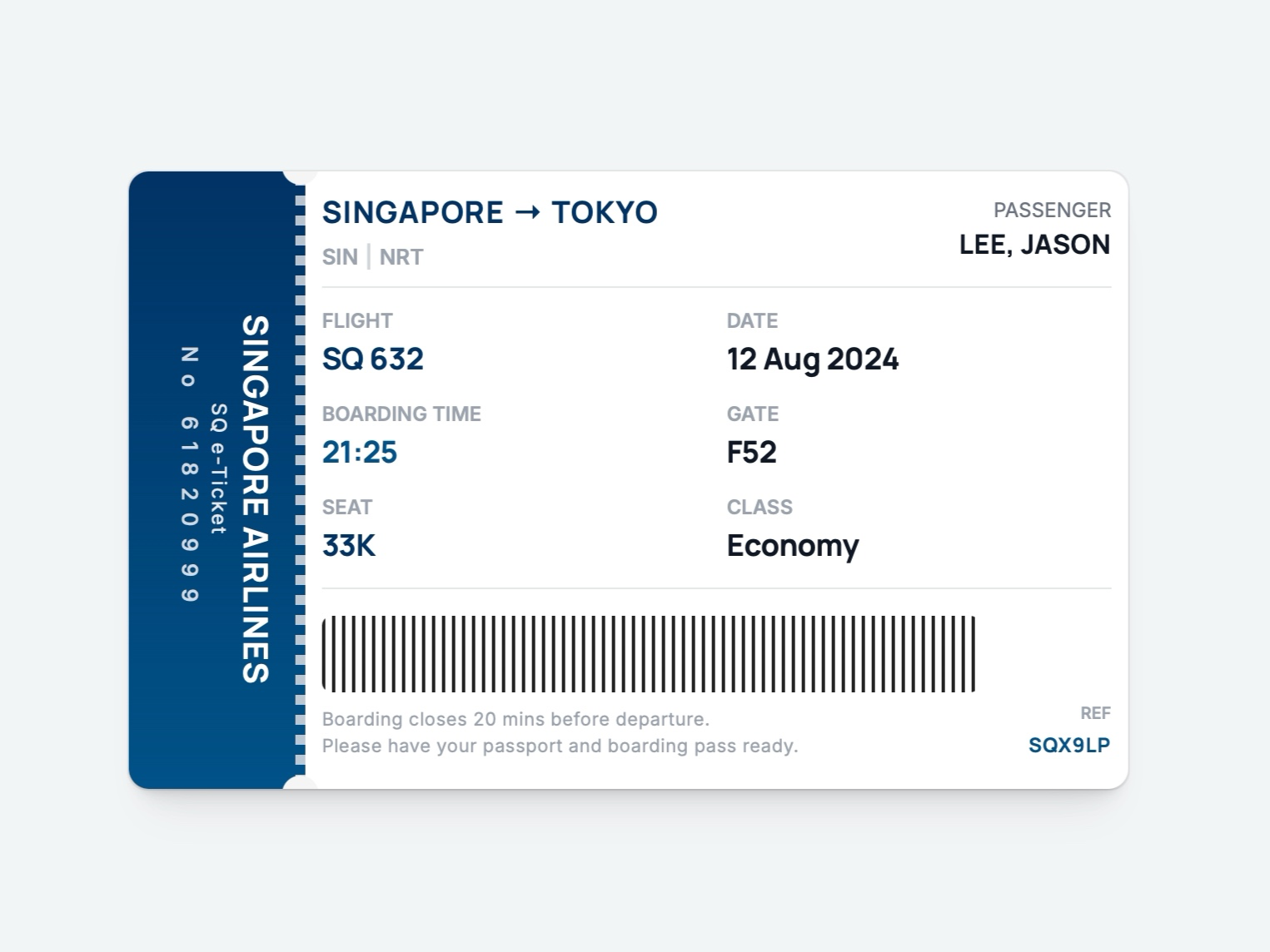 Preview for Airline E-Ticket Layout